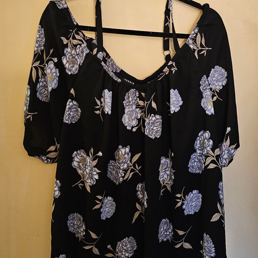 torrid off the shoulder chiffon blouse NWOT